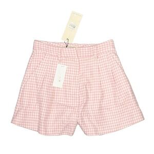 NWT bec + bridge Pink Houndstooth High Waist Shorts